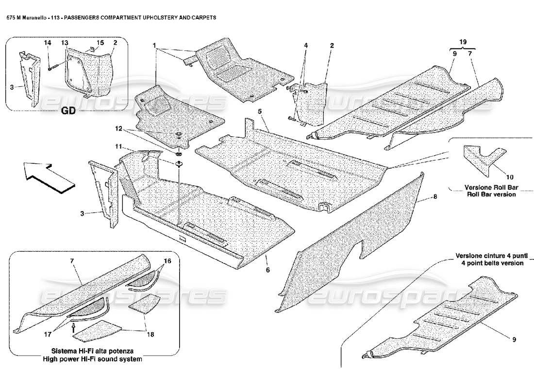 a part diagram from the ferrari 575 parts catalogue