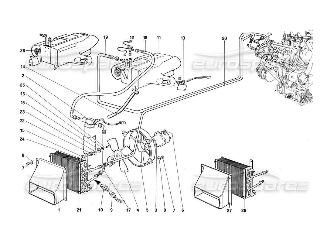 a part diagram from the ferrari 328 parts catalogue