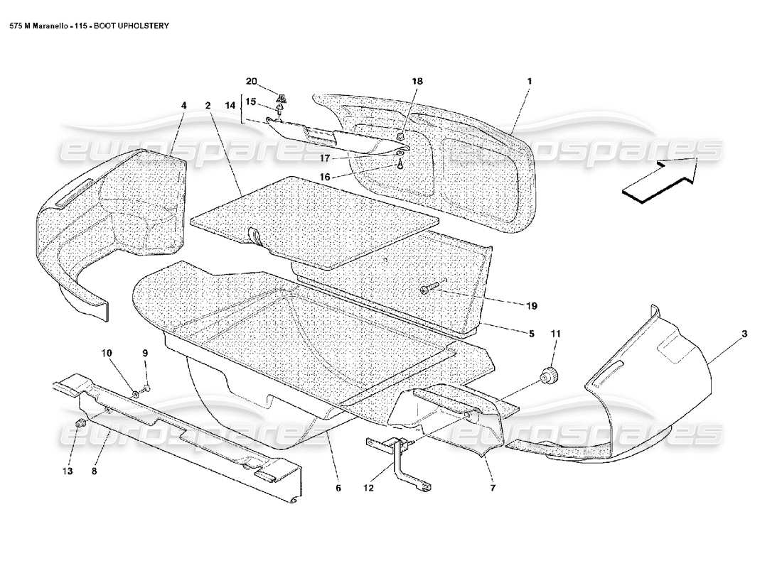 a part diagram from the ferrari 575 parts catalogue