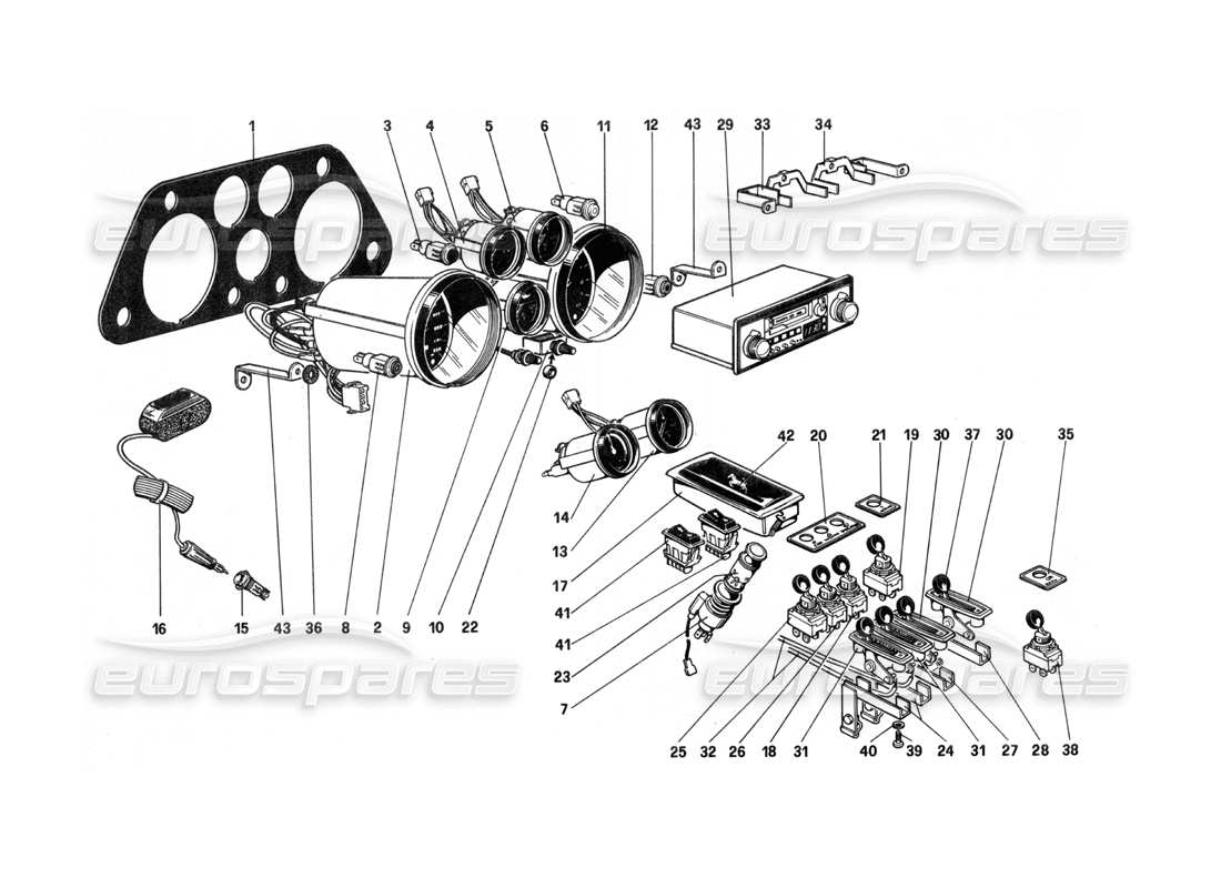 a part diagram from the ferrari 208 parts catalogue