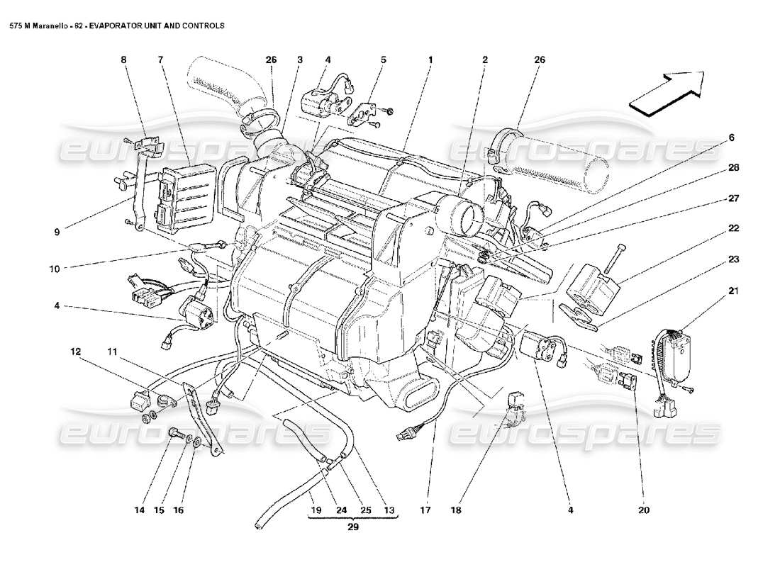 VIEW PARTS DIAGRAMS FROM THE FERRARI 575 PARTS CATALOGUE a part diagram from the ferrari 575 parts catalogue