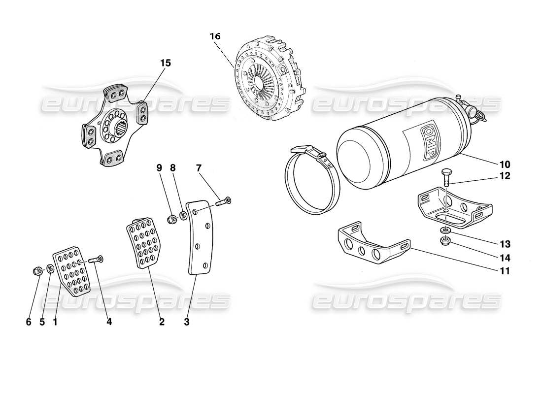 a part diagram from the ferrari 348 challenge (1995) parts catalogue