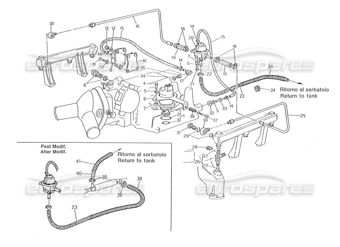 a part diagram from the maserati karif 2.8 parts catalogue