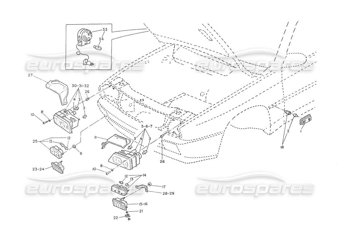 a part diagram from the maserati ghibli (1993-1995) parts catalogue