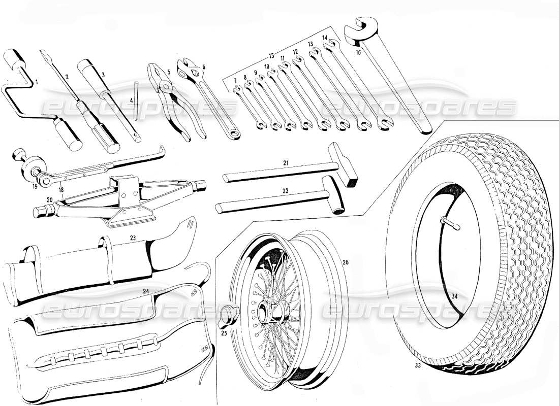VIEW PARTS DIAGRAMS FROM THE MASERATI MISTRAL PARTS CATALOGUE a part diagram from the maserati mistral parts catalogue