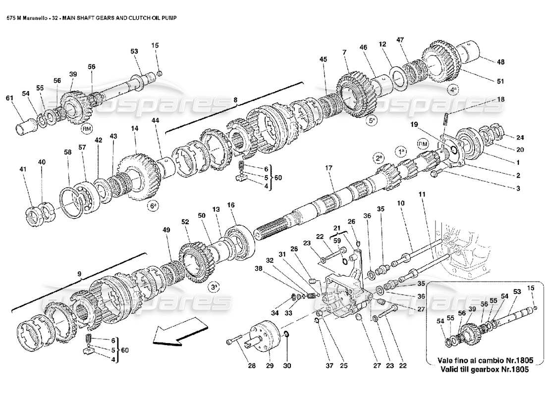 a part diagram from the ferrari 575 parts catalogue