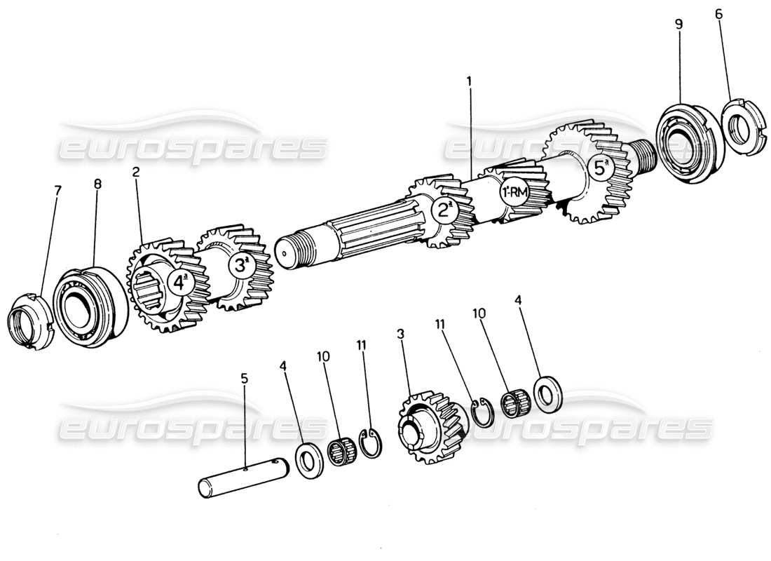 a part diagram from the Ferrari 365 GT4 2+2 (1973) parts catalogue