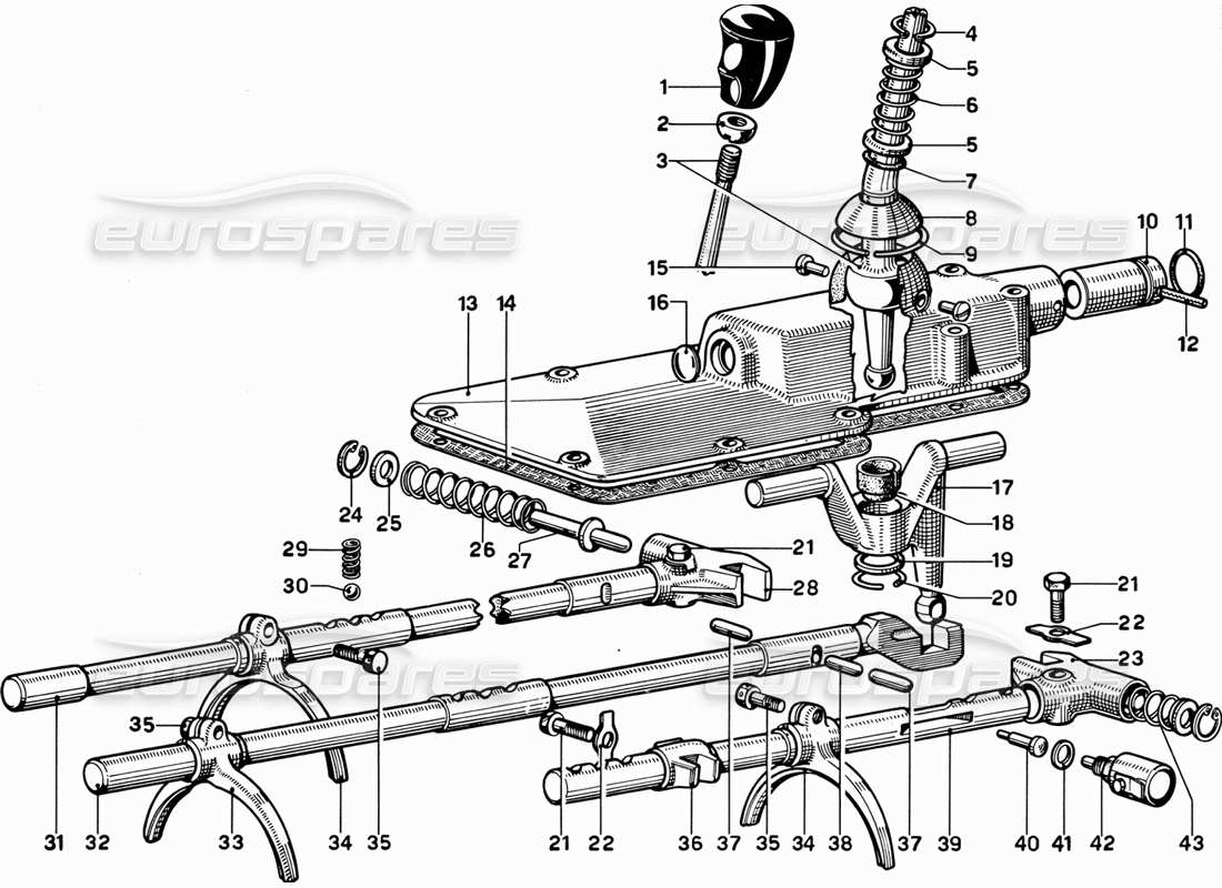 a part diagram from the ferrari 330 and 365 parts catalogue