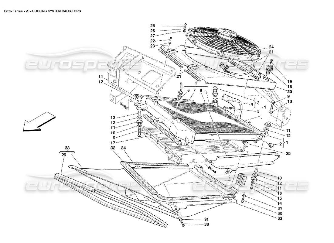 a part diagram from the ferrari enzo parts catalogue