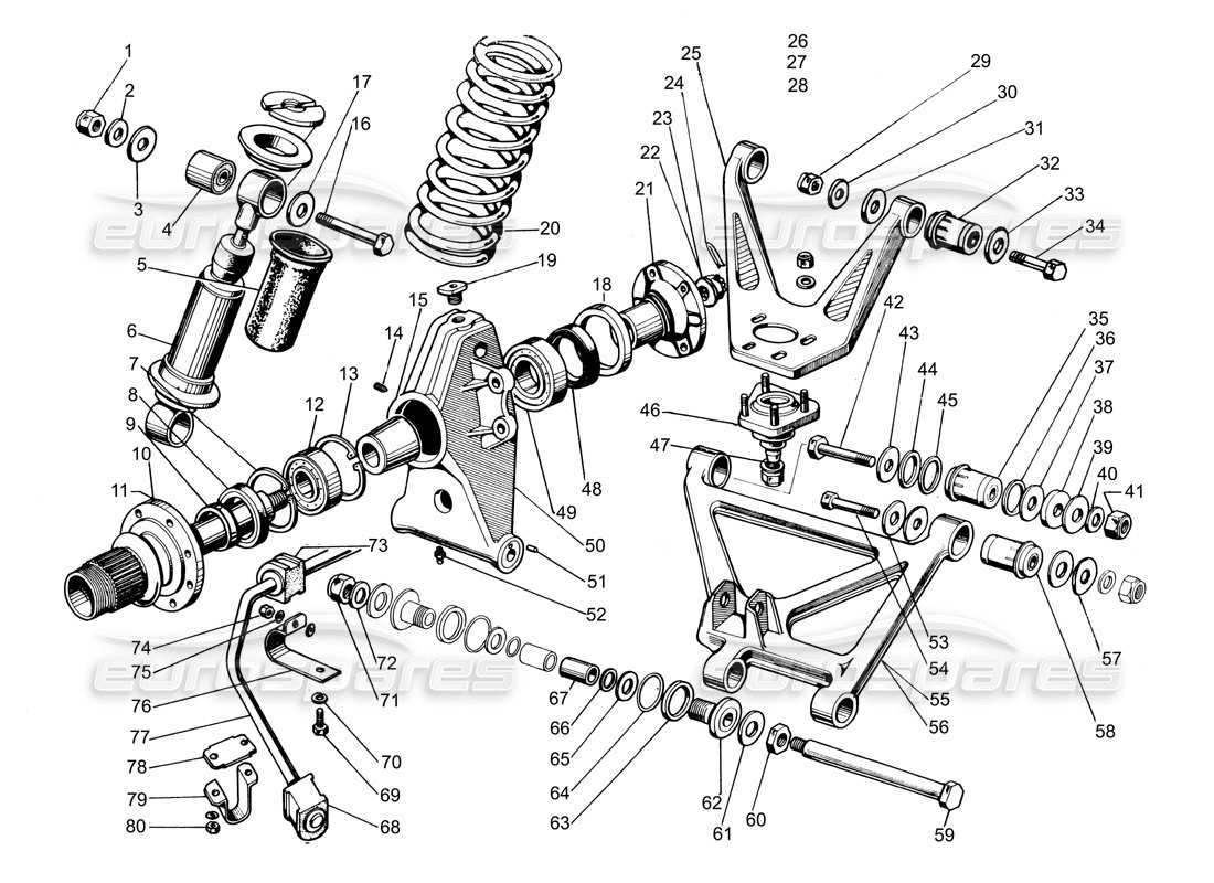 a part diagram from the lamborghini espada parts catalogue