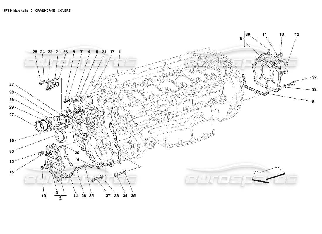 a part diagram from the ferrari 575 parts catalogue