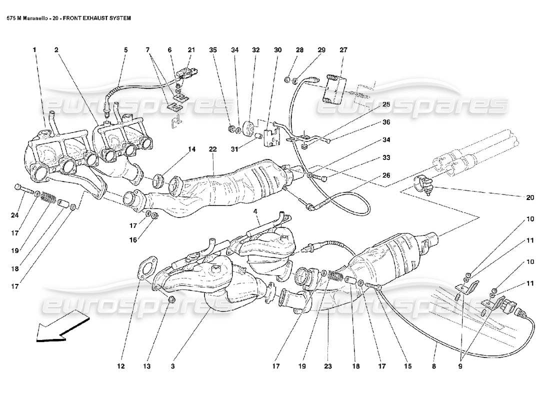 a part diagram from the ferrari 575 parts catalogue