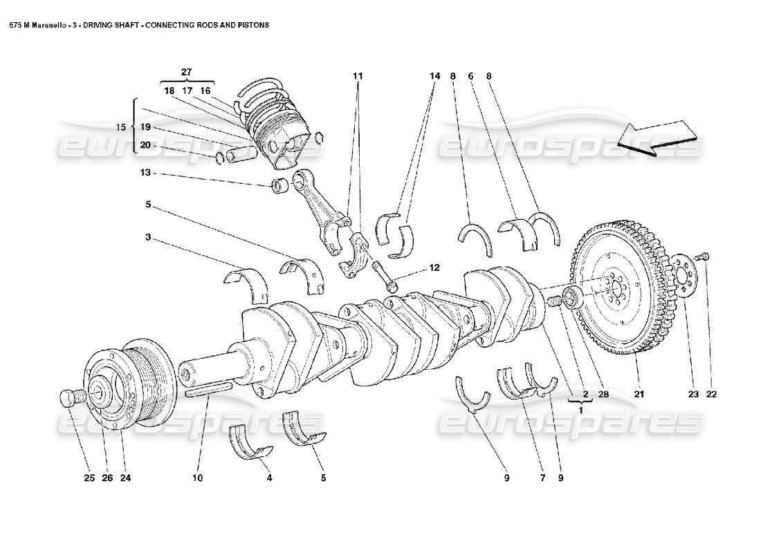 VIEW PARTS DIAGRAMS FROM THE FERRARI 575 PARTS CATALOGUE a part diagram from the ferrari 575 parts catalogue