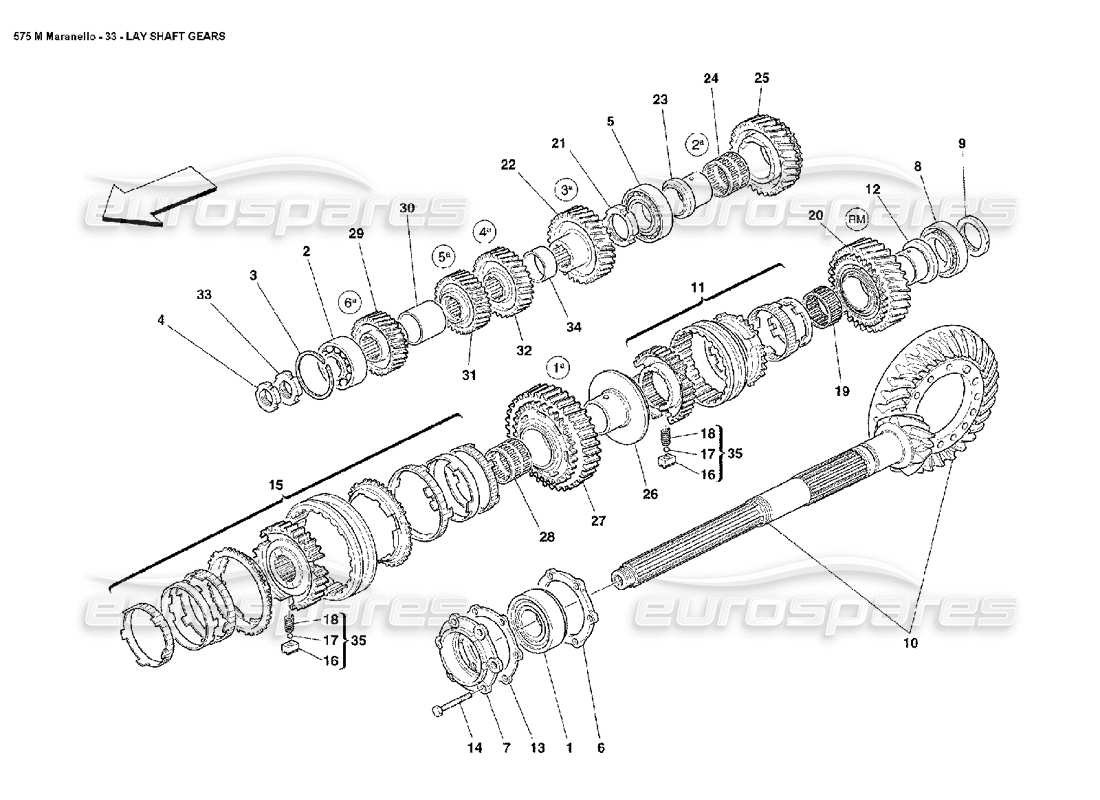 a part diagram from the ferrari 575 parts catalogue