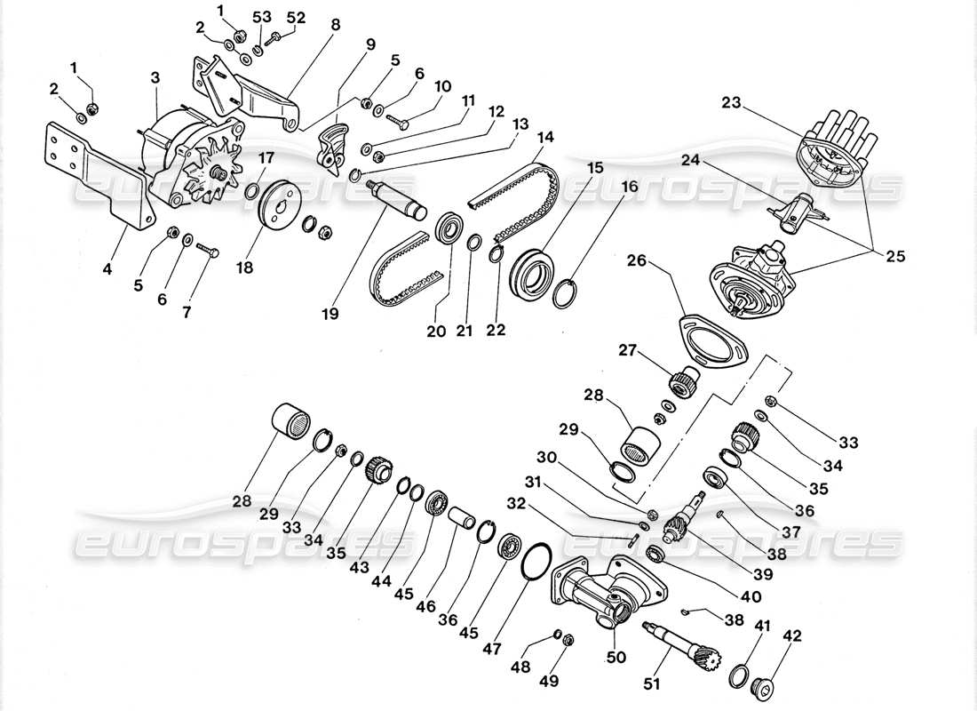 a part diagram from the lamborghini lm002 (1988) parts catalogue