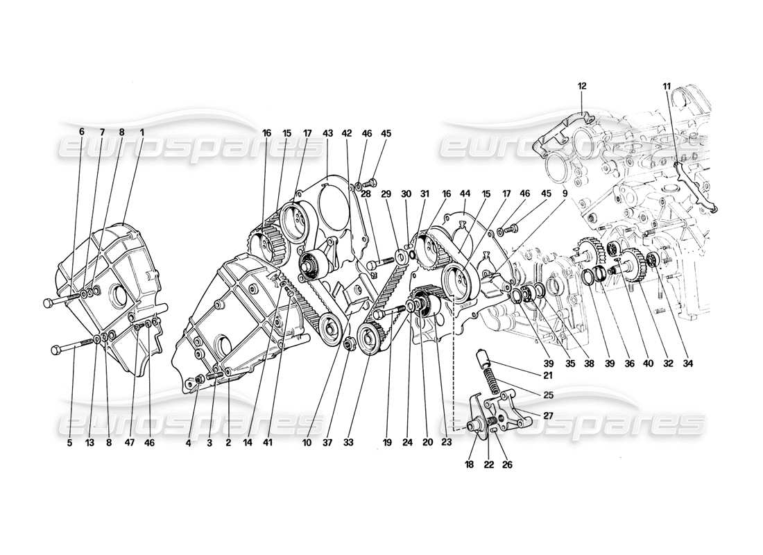 a part diagram from the ferrari 328 parts catalogue