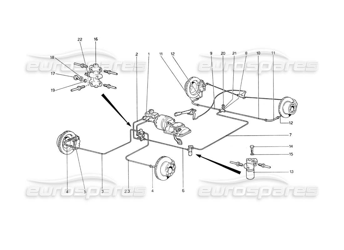 a part diagram from the Ferrari 208 GT4 Dino (1975) parts catalogue