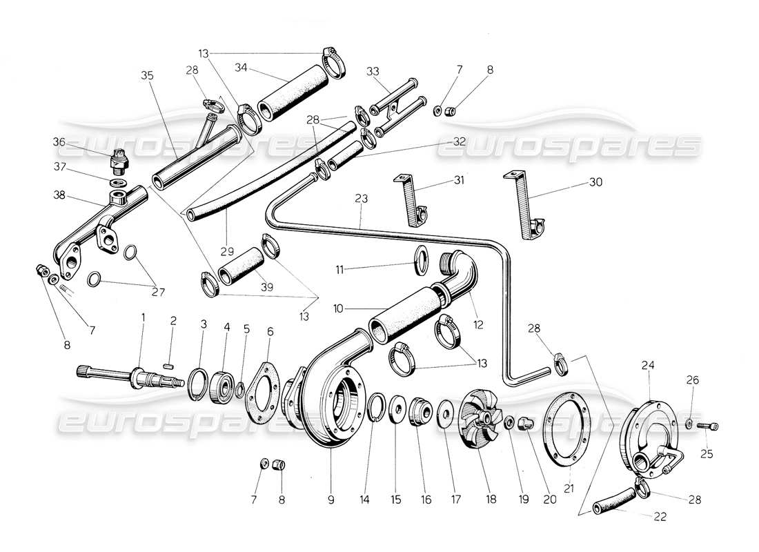 a part diagram from the lamborghini countach parts catalogue