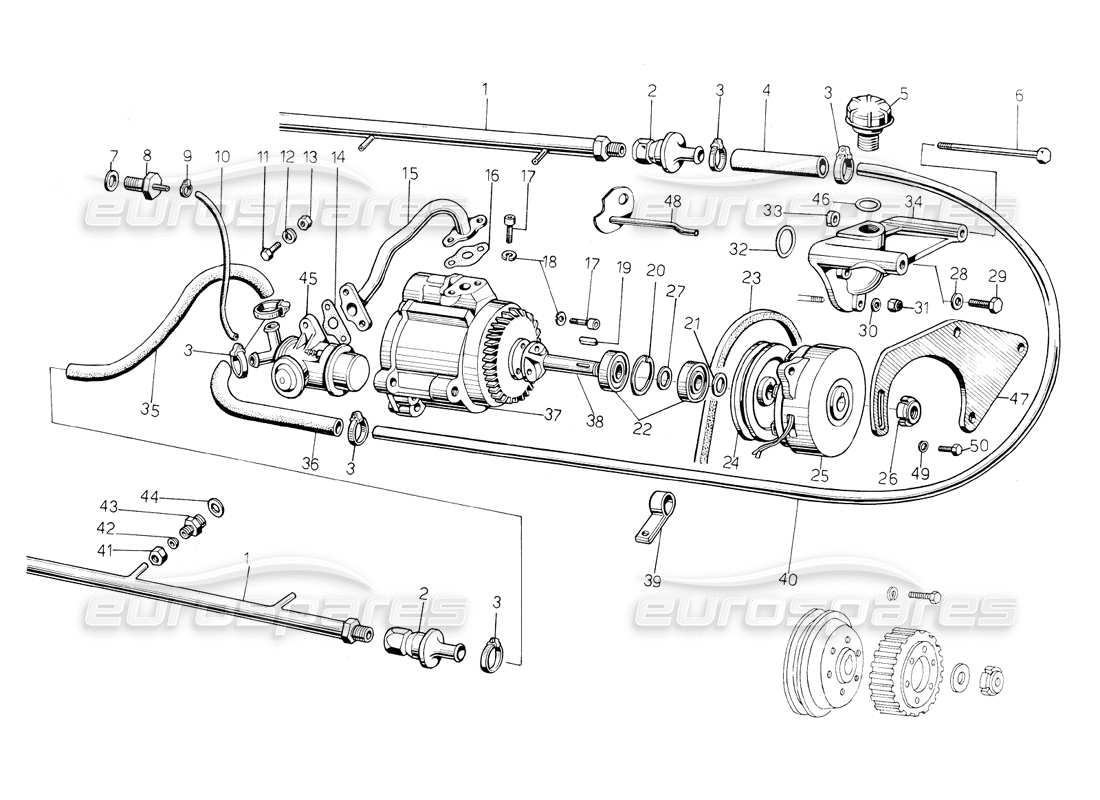 VIEW PARTS DIAGRAMS FROM THE LAMBORGHINI COUNTACH PARTS CATALOGUE a part diagram from the lamborghini countach parts catalogue