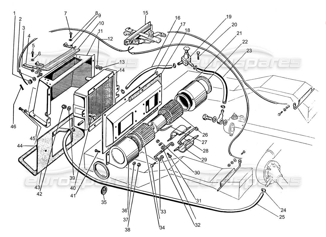 a part diagram from the lamborghini espada parts catalogue