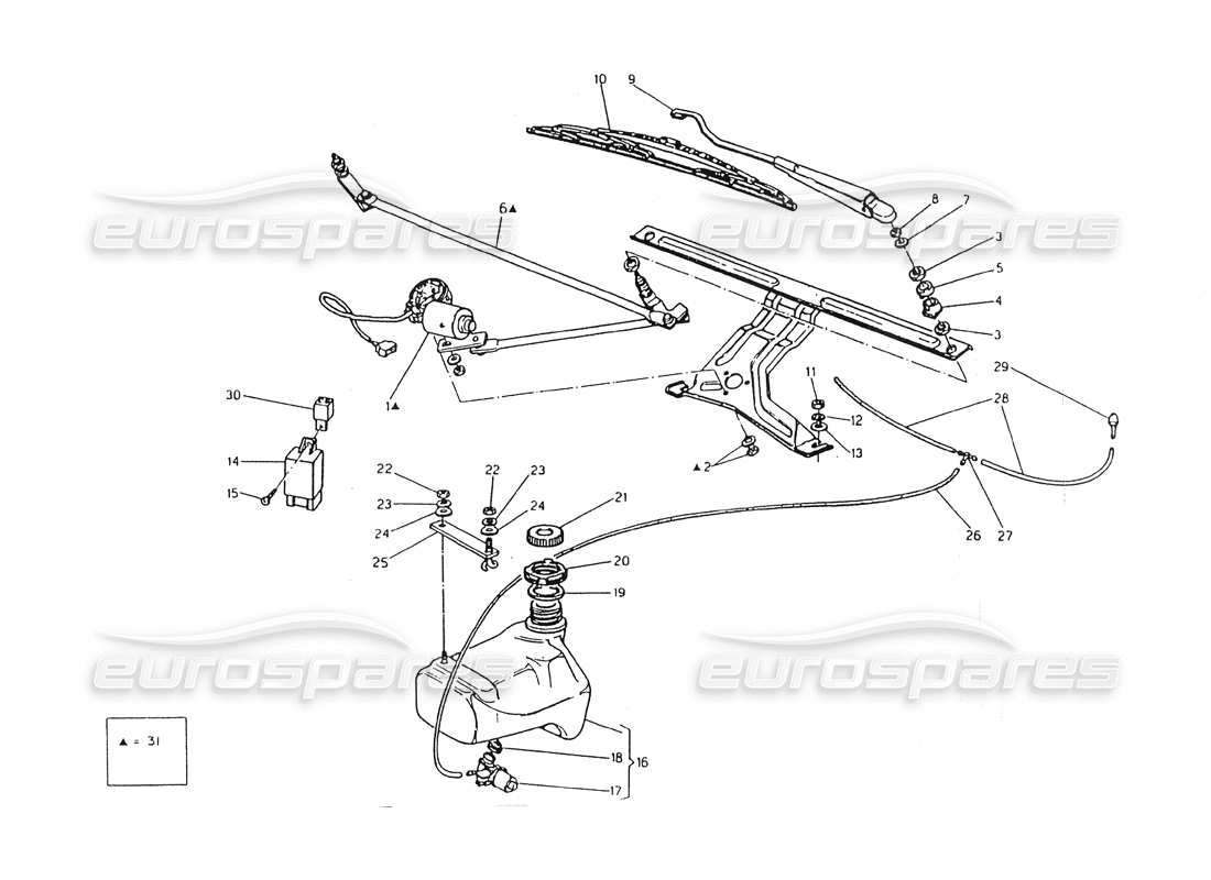 a part diagram from the maserati biturbo (1983-1995) parts catalogue
