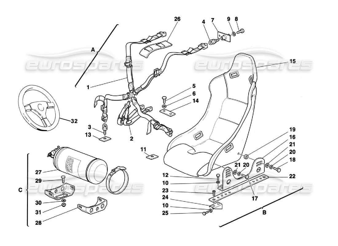 a part diagram from the ferrari 355 parts catalogue