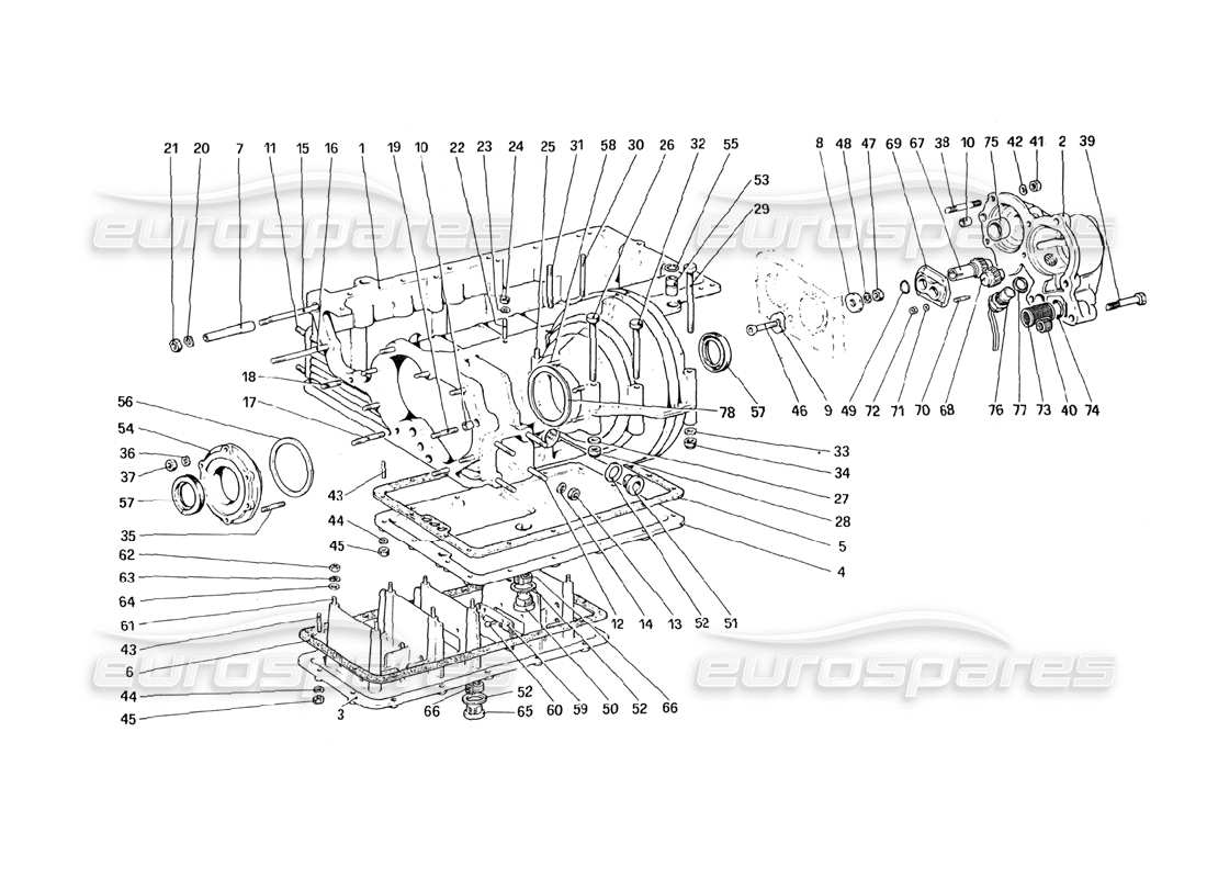 a part diagram from the ferrari mondial parts catalogue