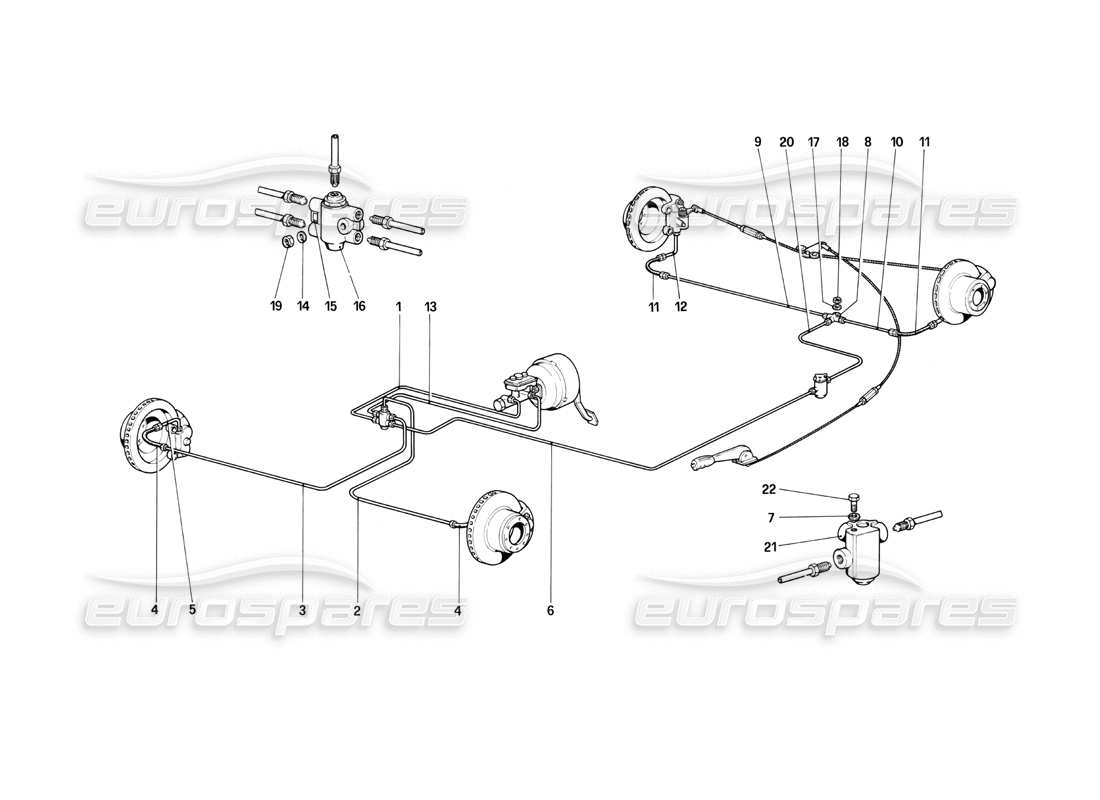 a part diagram from the ferrari mondial 3.0 qv (1984) parts catalogue