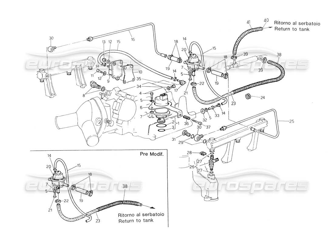 a part diagram from the maserati biturbo (1983-1995) parts catalogue