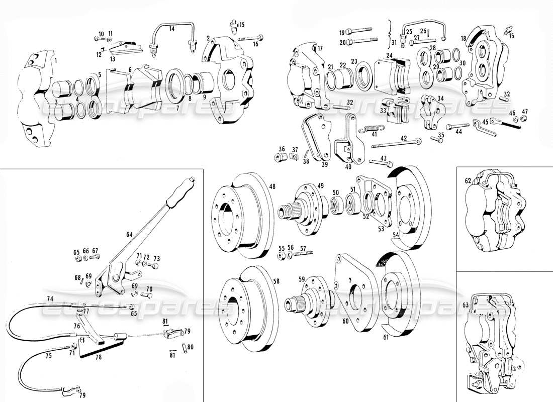 VIEW PARTS DIAGRAMS FROM THE MASERATI MISTRAL PARTS CATALOGUE a part diagram from the maserati mistral parts catalogue