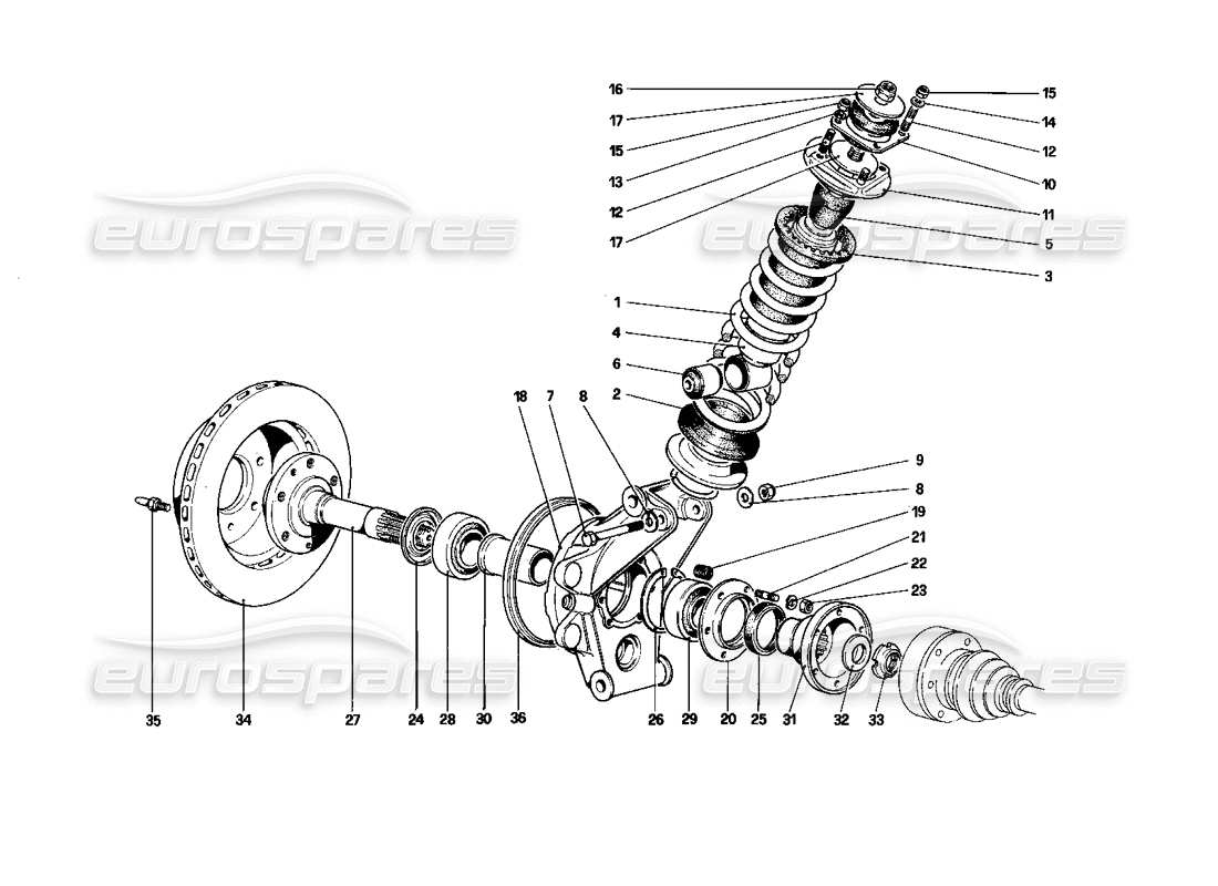 a part diagram from the ferrari mondial 3.0 qv (1984) parts catalogue