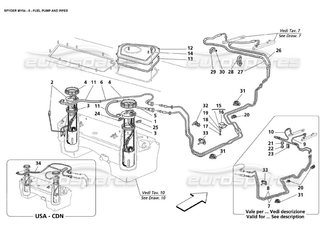 a part diagram from the maserati 4200 parts catalogue