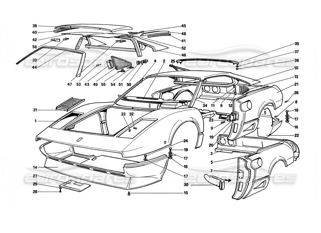a part diagram from the ferrari 208 parts catalogue