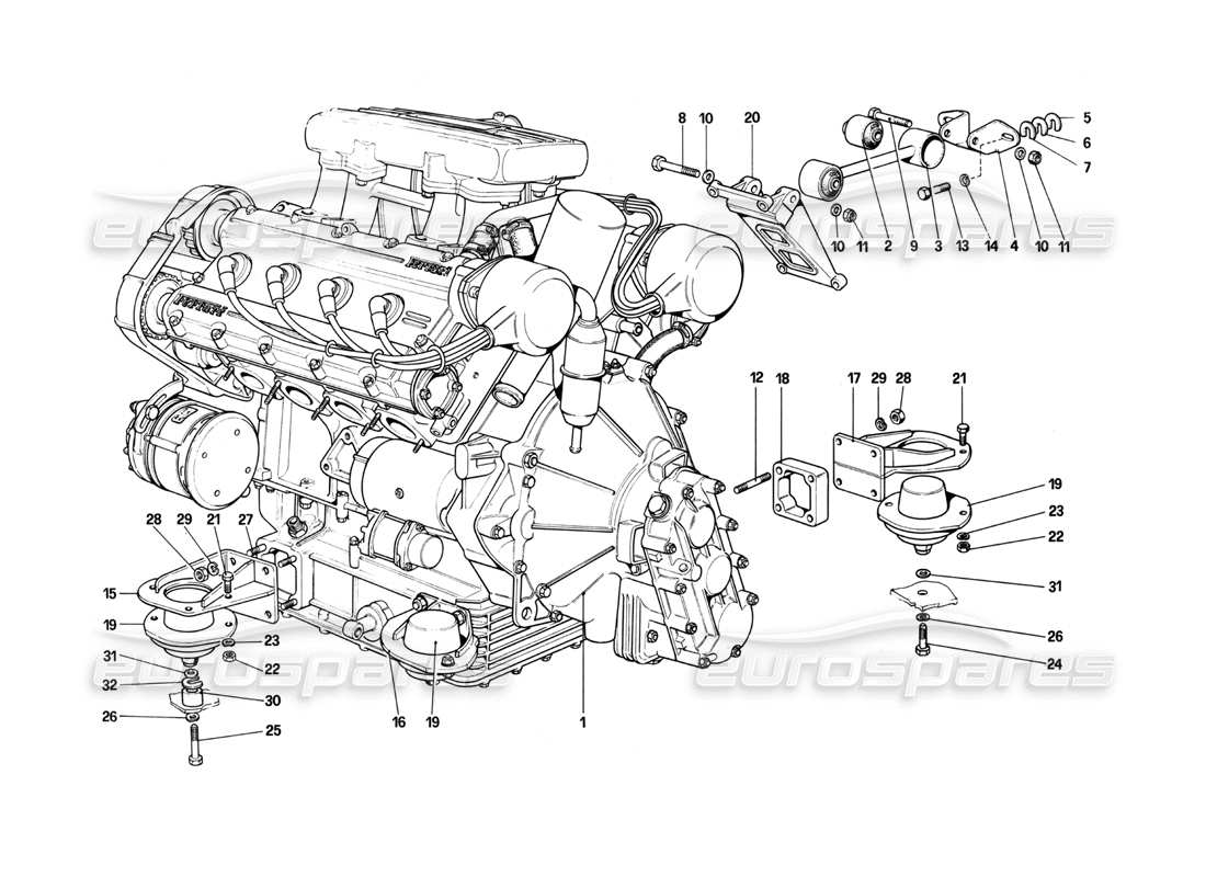 a part diagram from the ferrari 208 parts catalogue