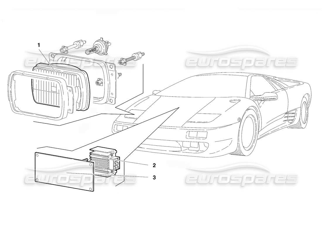 a part diagram from the lamborghini diablo vt (1994) parts catalogue