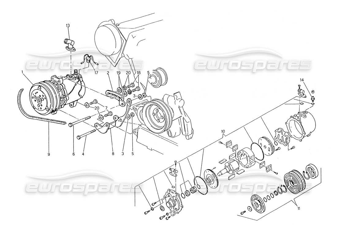 a part diagram from the maserati biturbo (1983-1995) parts catalogue
