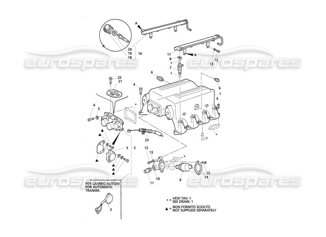 a part diagram from the maserati quattroporte (1996-2001) parts catalogue