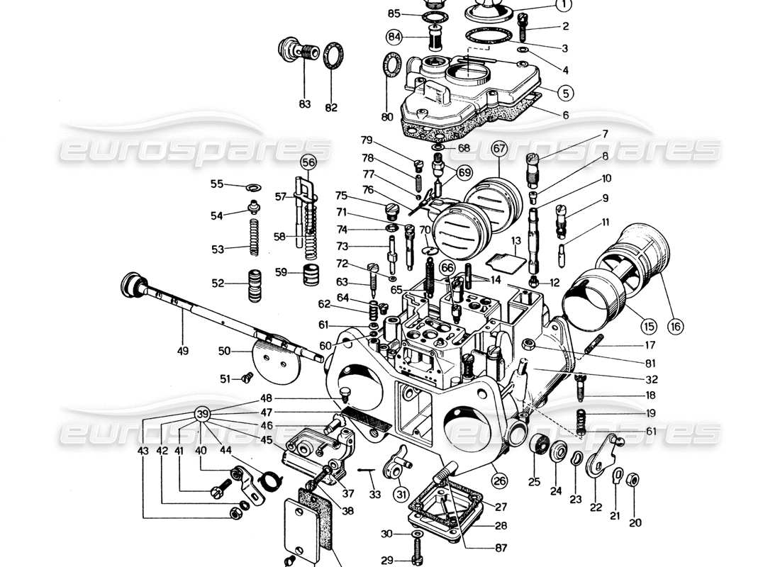 a part diagram from the ferrari 330 and 365 parts catalogue