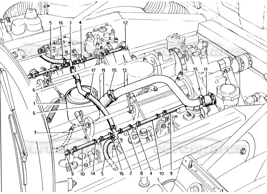 a part diagram from the ferrari 330 and 365 parts catalogue
