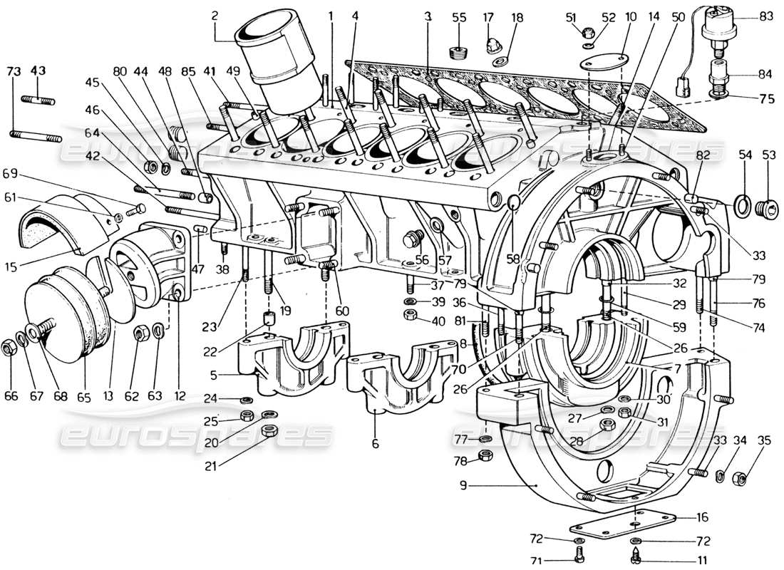 a part diagram from the ferrari 365 parts catalogue