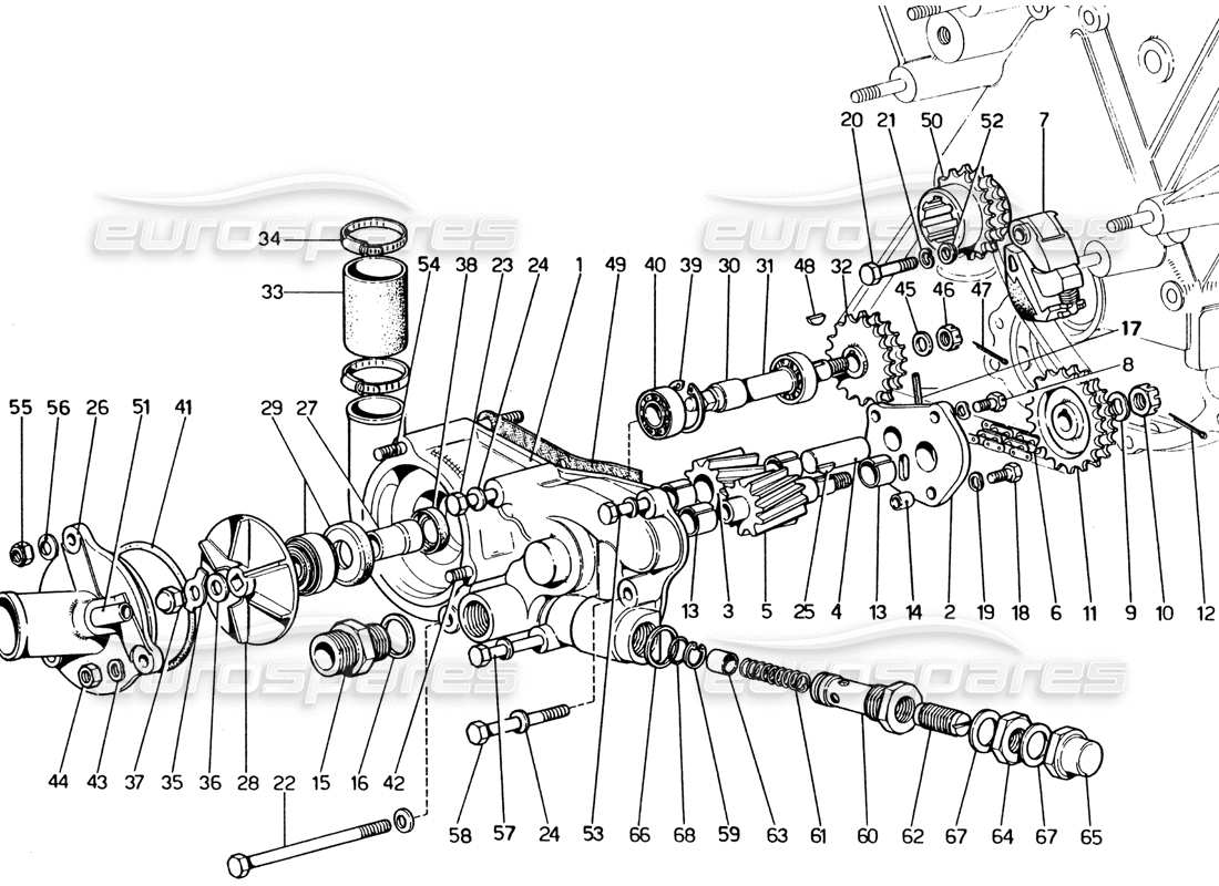 a part diagram from the ferrari 330 and 365 parts catalogue