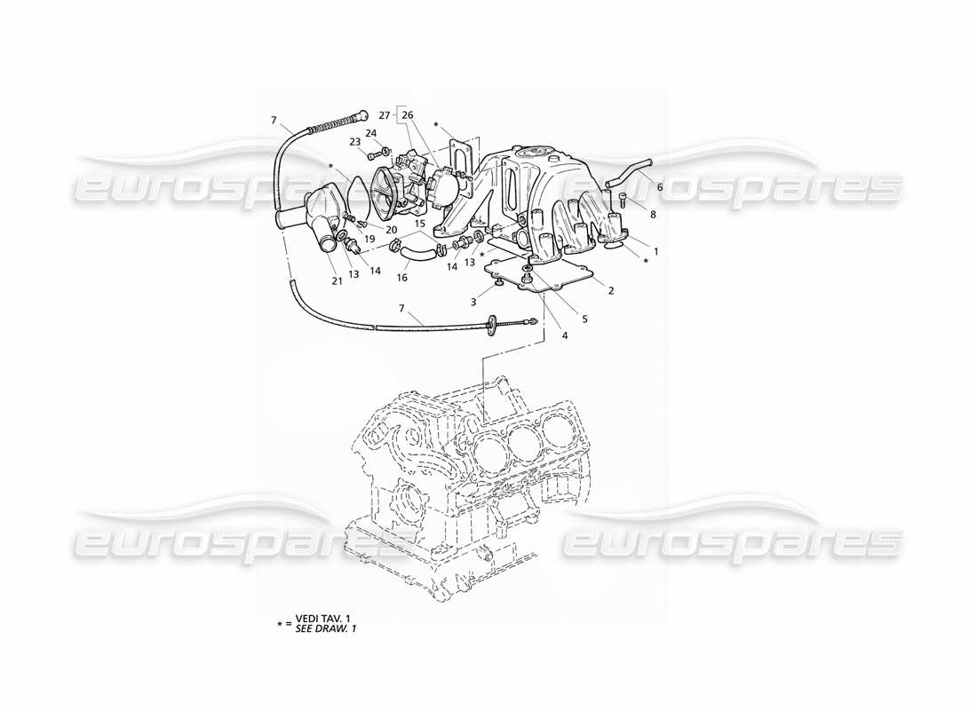 a part diagram from the maserati quattroporte (1996-2001) parts catalogue