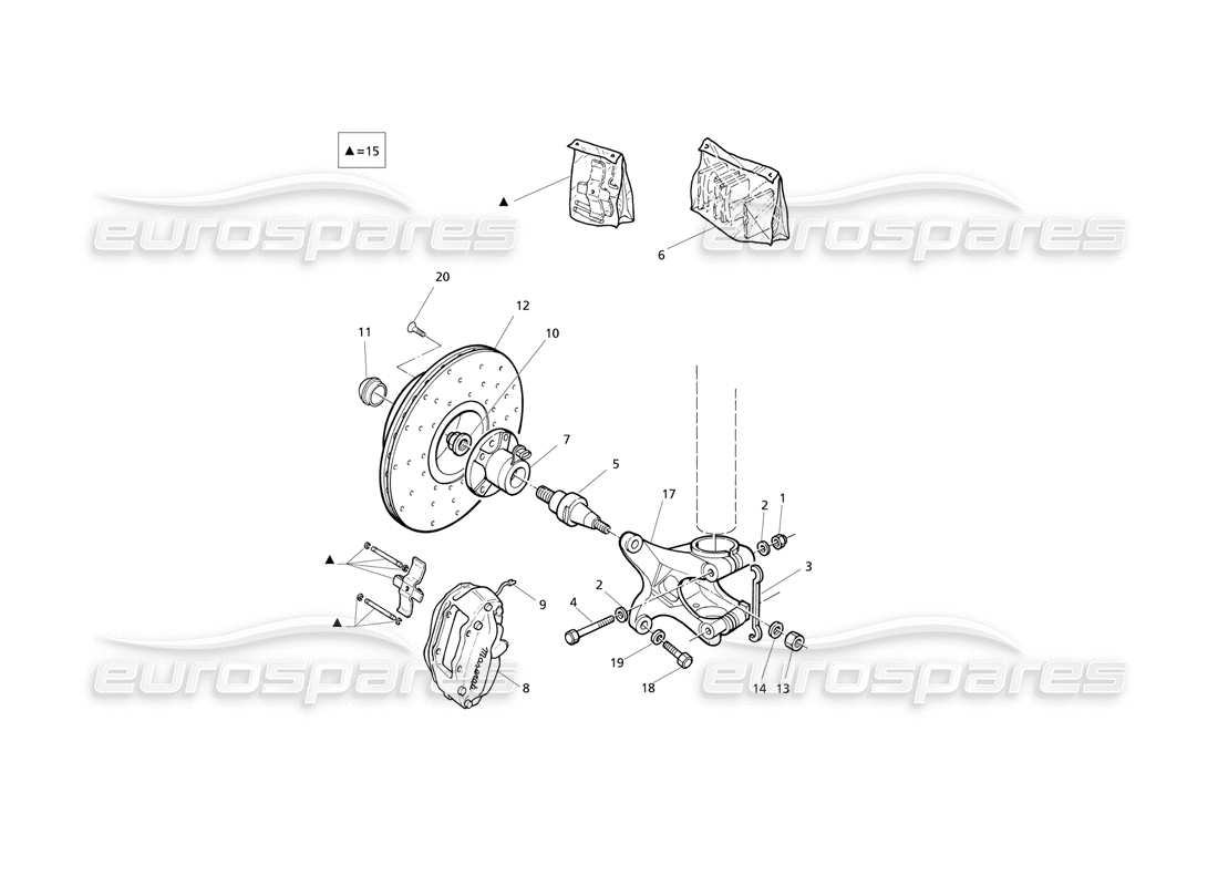 a part diagram from the maserati quattroporte (1996-2001) parts catalogue