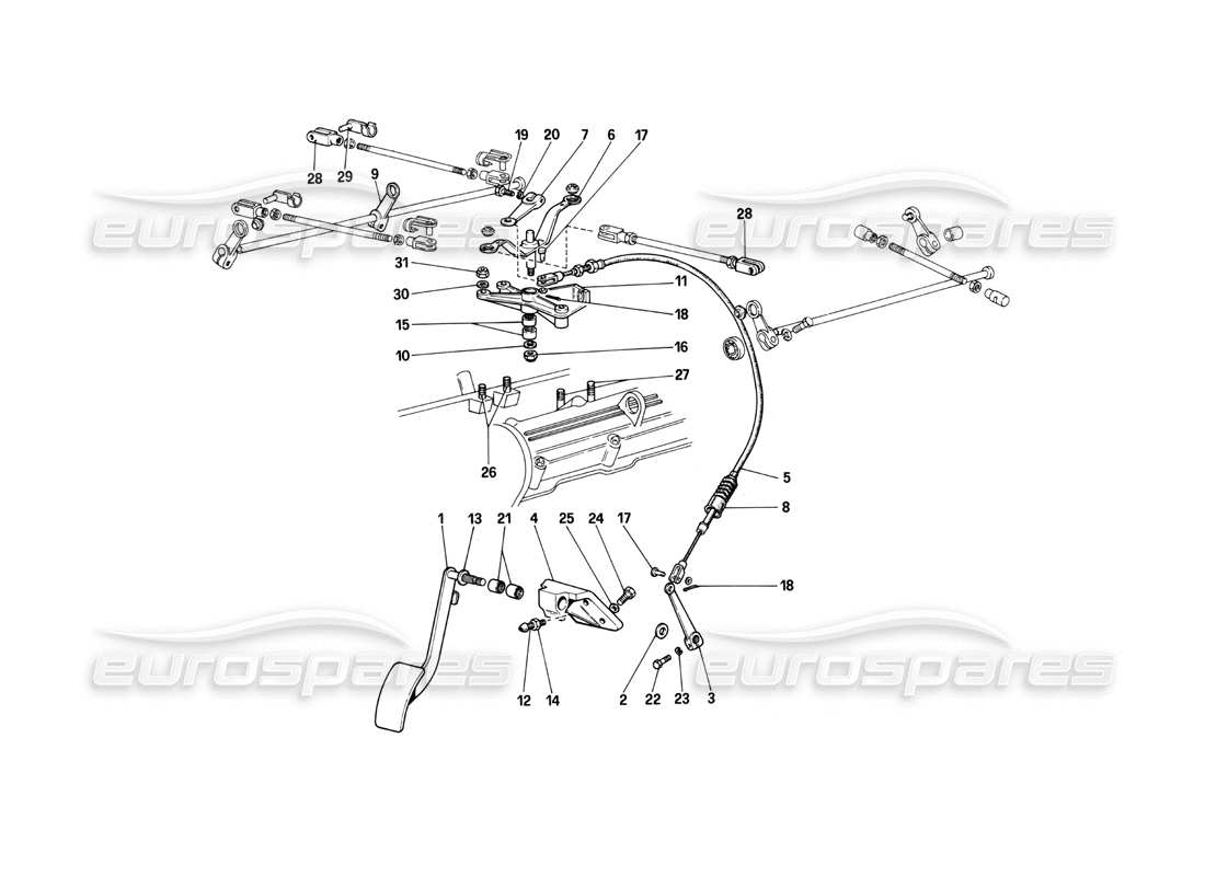 a part diagram from the ferrari 400i (1983 mechanical) parts catalogue
