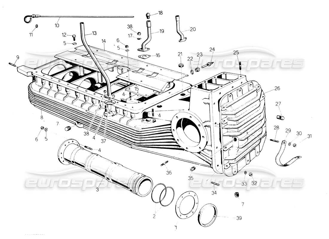 VIEW PARTS DIAGRAMS FROM THE LAMBORGHINI COUNTACH PARTS CATALOGUE a part diagram from the lamborghini countach parts catalogue