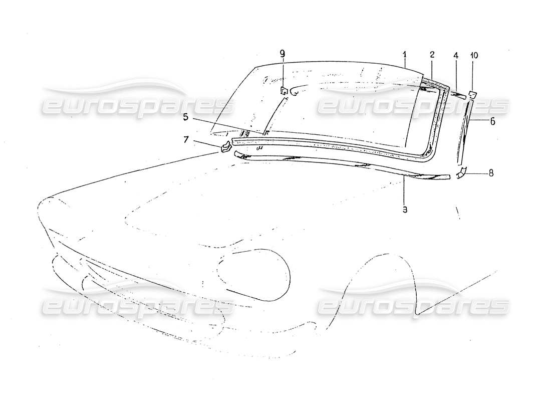 a part diagram from the ferrari 330 gt 2+2 (coachwork) parts catalogue