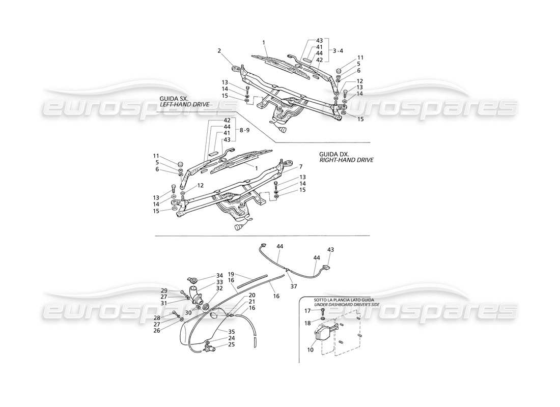 a part diagram from the maserati quattroporte (1996-2001) parts catalogue