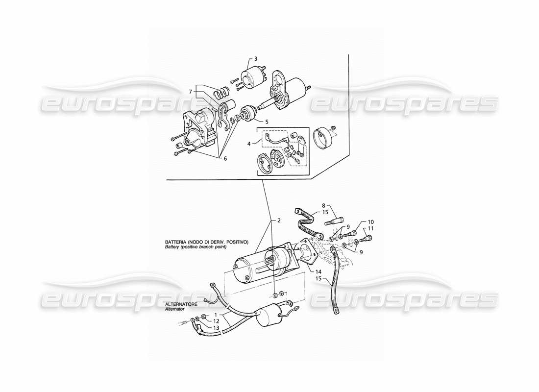 a part diagram from the maserati quattroporte (1996-2001) parts catalogue