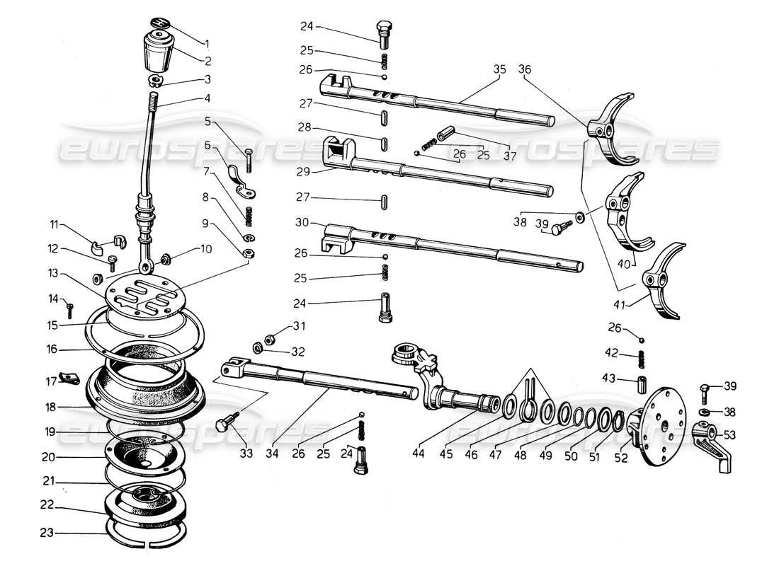 a part diagram from the lamborghini countach 5000 qv (1985) parts catalogue