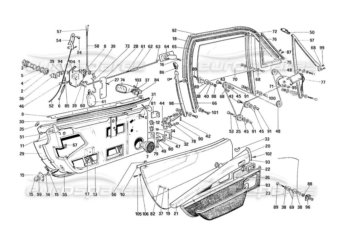 VIEW PARTS DIAGRAMS FROM THE FERRARI 308 PARTS CATALOGUE a part diagram from the ferrari 308 parts catalogue